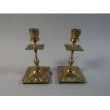 A Pair of 19th Century Brass Candlesticks,