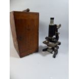 A Service Microscope by Watson and Sons in Case Stamped with War Department Mark and Dated 1922