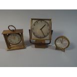 A Collection of Three Mid 20th Century Alarm Clocks by Swiza etc