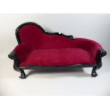 An Upholstered Dolls Chaise Longue,