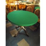 A Circular Beize Topped Pub Table for Gaming or Dining,