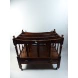 A Reproduction Mahogany Three Division Canterbury with Base Drawer,