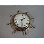 A Large Ships Wheel Clock with Quartz Movement,