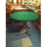 A Circular Beize Topped Pub Table for Gaming or Dining,