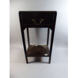 A Small Rectangular Topped Mahogany Side Table with Single Drawer,