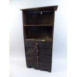 A Narrow Hand Made Side Cabinet with Four Base Drawers,