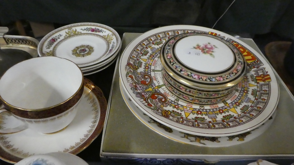 A Collection of Three 1970 Calendar Plates, Wedgwood Clio Dressing Table Pot,