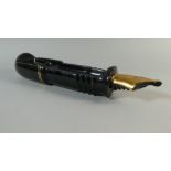 A Vintage Advertising Ceramic Desk Tidy, Modelled as a Parker Pen in Black and Gold Colour ways.