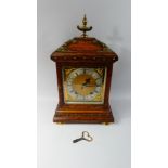 A Late 19th Century Oak Bracket Clock with Eight Day Ting Tang Chiming Movement.