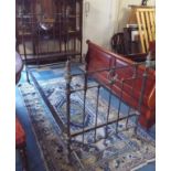 A Late 19th Century Brass Mounted Iron Single Bed Frame.