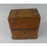 A Pretty Tooled Leather Cased Scent Bottle Box, Containing Two Glass Scent Bottles.