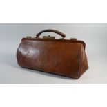 An Early 20th Century French Leather Doctors Bag with Embossed Label 'Cuir De Vach Garant' 44cm x