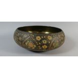 A Persian Laquered Bowl. Flower Sprays on Gilt and Black Ground with Usual Geometric Patterns.