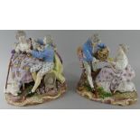 Two Continental Porcelain Figure Groups, Shepherdess with Admirer and Bird Cage.