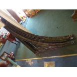 A Set of Three Victorian Heavy Cast Iron Railway Canopy Supports of L Shape with Arched Brace.