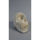A 19th Century Pottery Money Box in the Form of a Human Skull.