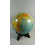 A Mid 20th Century Johnsons Physical-Political 12" Globe.