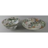 A Chinese Famille Verte Tea Bowl and Saucer,