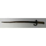 A Brass Handled 19th Century Bayonet,