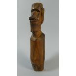 A Mid 20th Century Carved Wood Easter Island Moai Figure.