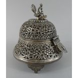 An Indian White Metal (Stamped 900 Silver) Potpourri or Incense Pot.