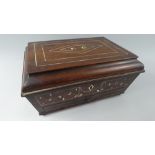 A Late 19th Century Inlaid Mahogany Ladies Work Box.