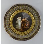 After Angelic Kauffmann. A Royal Vienna Cabinet Plate. Study of Orpheus and Eurydice, by A.L Ekardt.