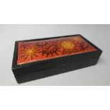 A Late 20th Century Cigar Box with Enamelled Top Decorated with Starburst Colouration and Geometric