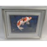 A Japanese Watercolour of a Koi Carp by Kanjo Yamashita, Signed to Front and Verso.