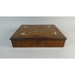 A 19th Century Mixed Wood Marquetry Inlaid Ladies Jewellery Box.