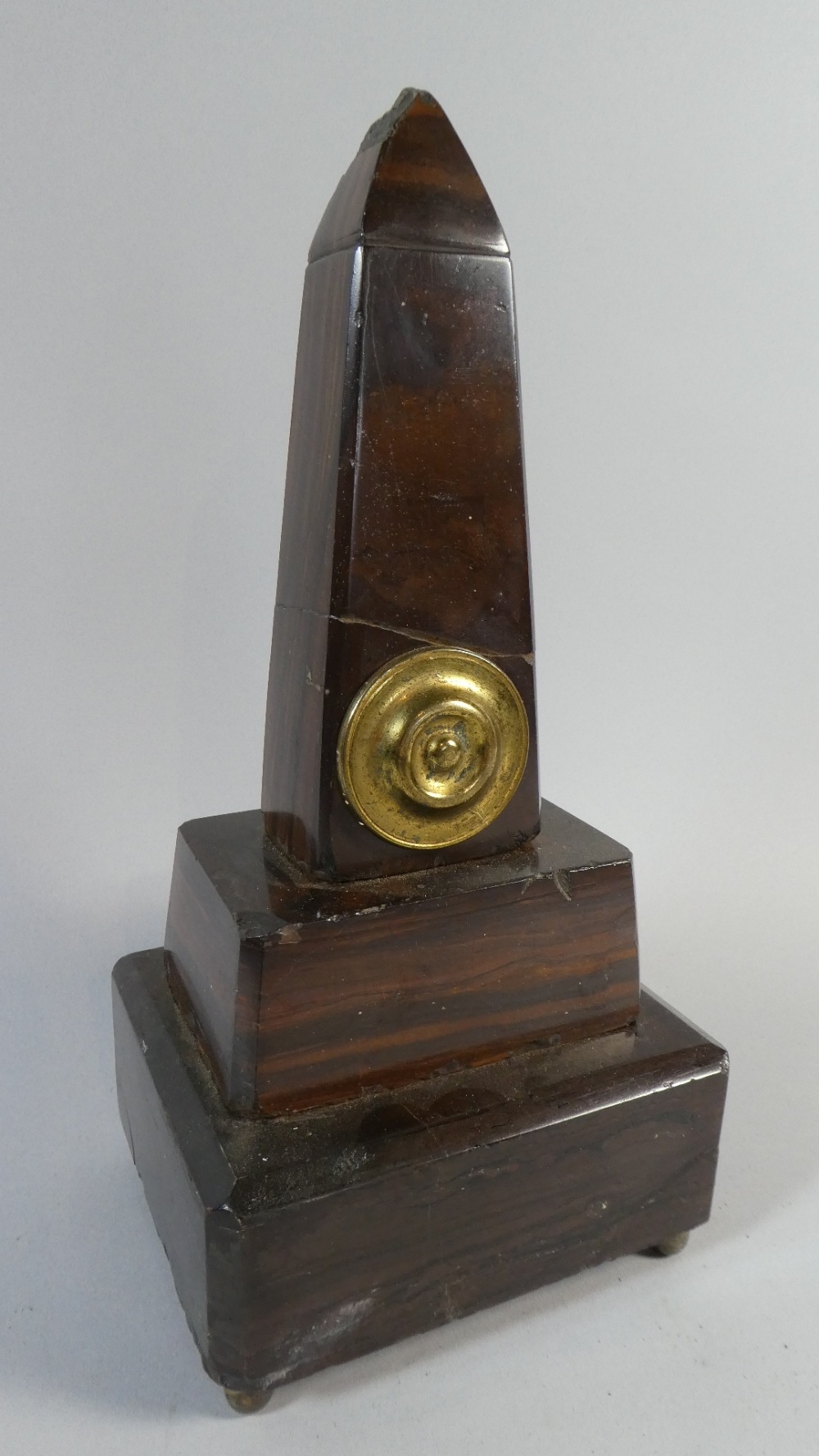 A 19th Century Chalcedonay Marble Obelisk with Gilt Metal Mounts.