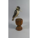 A 19th Century Austrian Carved Wooden Folk Art Painted Figure of a Woodpecker,