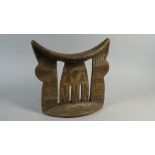 An Early 20th Century African Headrest with Chip Carved Decoration, Kambatta People, Ethiopia.