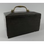 A Heavy Early 19th Century Oriental Black Wood Tea Caddy of Small Proportions,