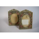 A Pair of French Pierced Brass Photo Frames,