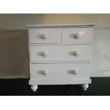 A Painted Pine Chest of Two Short and Two Long Drawers,