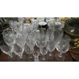A Tray of Etched Glassware to Include Wines, Sherries,