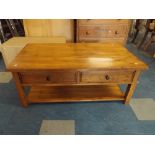 A Rectangular Two Drawer Oak Coffee Table,