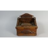 A Carved Wooden Money Box Inscribed May 1st 1906, Dorris Johnson, Some Letters Missing,