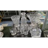 A Tray Containing Various Glass Ware To Include Decanter, Glass Vases,