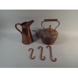 A Collection of Copper Wares to Include Kettle,