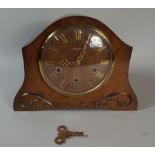 An Edwardian Walnut Westminster Chime Mantle Clock Inscribed H Pidduck and Sons, Hanley,