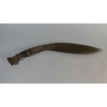 A Far Eastern Knife with Turned Wooden Handle and Curved Blade,