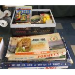 A Collection of Vintage Board Games to Include Marbles, Yoyo, Pocket Chest, Microscope, Enid