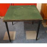 A Vintage Beize Topped Table with Folding Legs