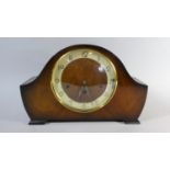 A Walnut Cased Westminster Chime Mantle Clock, 36cm Wide