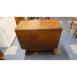 An Oak Drop Leaf Dining Table with Carved Bulbous Supports, 79cm Long