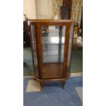 A Mid 20th Century Walnut Bow Fronted Display Cabinet, 71cm Wide