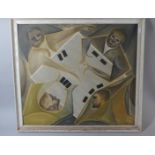 A Framed oil on Board, Dominoes, Signed Flynn 1964, 67cm Wide