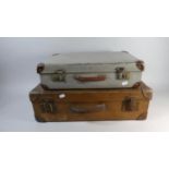 Two Vintage Suitcases, One with Sticker For Southern Railways, The Largest 55cm Wide